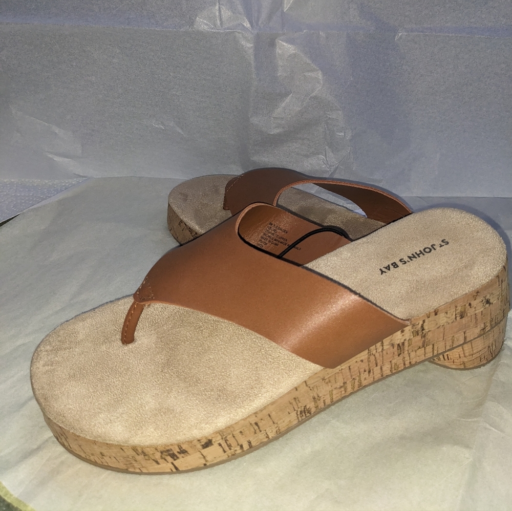 St John's Bay Cork Wedge Sandals